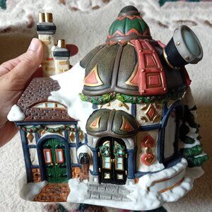 Christmas Village Ceramic Telescope Home